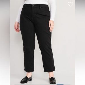 Old Navy extra high waisted sky high straight black jeans